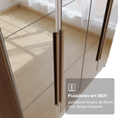 Guarda-Roupa Solteiro 4 Portas Batentes com Espelhos Rustic/Crema/Rustic Venus Madesa