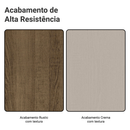 Mesa de Jantar Retangular Tampo de Madeira Rustic/Crema 5231 Madesa