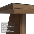 Mesa de Jantar Retangular Tampo com Moldura e Vidro Sobreposto Rustic/Branco 5389 Madesa