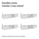 Rack Suspenso para TV até 80 Polegadas 218 cm 2 Portas Branco Agata Madesa