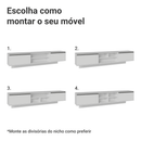 Rack Suspenso para TV até 80 Polegadas 218 cm 2 Portas Branco Glamy Madesa