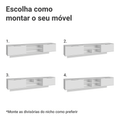 Rack Suspenso para TV até 80 Polegadas 218 cm 2 Portas Branco Stella Madesa