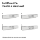 Rack Suspenso para TV até 80 Polegadas 218 cm 2 Portas Branco Stella Madesa