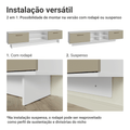 Rack para TV até 80 Polegadas 218 cm 2 Portas Branco/Crema Agata Madesa