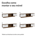 Rack Suspenso para TV até 80 Polegadas 218 cm 2 Portas Rustic/Branco Agata Madesa