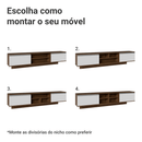 Rack Suspenso para TV até 80 Polegadas 218 cm 2 Portas Rustic/Branco Glamy Madesa