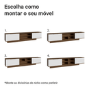 Rack Suspenso para TV até 80 Polegadas 218 cm 2 Portas Rustic/Branco Stella Madesa