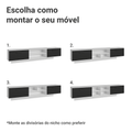 Rack Suspenso para TV até 80 Polegadas 218 cm 2 Portas Branco/Preto Agata Madesa