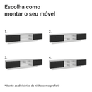 Rack Suspenso para TV até 80 Polegadas 218 cm 2 Portas Branco/Preto Agata Madesa