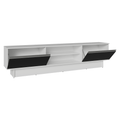 Rack para TV até 80 Polegadas 218 cm 2 Portas Branco/Preto Glamy Madesa