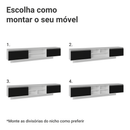 Rack Suspenso para TV até 80 Polegadas 218 cm 2 Portas Branco/Preto Glamy Madesa