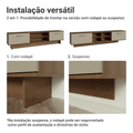 Rack para TV até 80 Polegadas 218 cm 2 Portas Rustic/Crema Agata Madesa