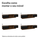 Rack Suspenso para TV até 80 Polegadas 218 cm 2 Portas Rustic/Preto Glamy Madesa