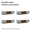 Rack Suspenso para TV até 80 Polegadas 218 cm 2 Portas Rustic/Cinza Lux Madesa