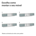Rack Suspenso para TV até 80 Polegadas 218 cm 2 Portas Branco/Cinza Lux Madesa