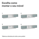 Rack Suspenso para TV até 80 Polegadas 218 cm 2 Portas Branco/Cinza Lux Madesa