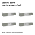 Rack Suspenso para TV até 80 Polegadas 218 cm 2 Portas Branco/Cinza Agata Madesa
