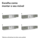 Rack Suspenso para TV até 80 Polegadas 218 cm 2 Portas Branco/Cinza Agata Madesa