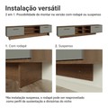 Rack para TV até 80 Polegadas 218 cm 2 Portas Rustic/Cinza Agata Madesa