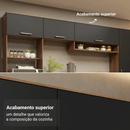 Kit Cozinha com Armário Aéreo e Balcão 60 cm Rustic/Preto Lille Madesa