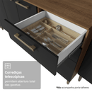 Balcão Gabinete de Pia 105 cm 3 Portas 2 Gavetas Rustic/Preto Lille Madesa