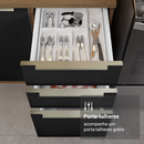 Balcão Gabinete de Pia 120 cm 2 Portas 3 Gavetas (Sem Tampo) Rustic/Preto Lux Madesa