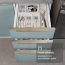 Balcão Gabinete de Pia 120 cm 2 Portas 3 Gavetas (Sem Tampo) Branco/Cinza Lux Madesa