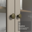Cristaleira Suspensa 70 cm 2 Portas de Vidro Rustic/Crema Vik Madesa
