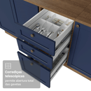 Armário de Cozinha Completa de Canto 549 cm Rustic/Azul Vik Madesa 01