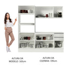 Armário de Cozinha Compacta 100% MDF 190 cm Frentes Branco Brilho Smart Madesa XP