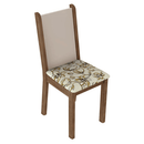 Conjunto Sala de Jantar Magnólia Mesa Tampo de Vidro 4 Cadeiras Rustic/Crema/Lírio Bege Madesa