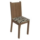 Conjunto Sala de Jantar Avelã Mesa Tampo de Vidro 4 Cadeiras Rustic/Crema/Bege Marrom Madesa