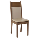 Conjunto Sala de Jantar Latte Mesa Tampo de Madeira 6 Cadeiras Rustic/Crema/Sintético Bege Madesa
