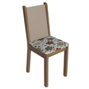 Conjunto Sala de Jantar Elóra Mesa Tampo de Vidro 6 Cadeiras Rustic/Crema/Floral Hibiscos Madesa