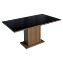 Conjunto Sala de Jantar Tampo de Vidro 6 Cadeiras Rustic/Preto/Oxford Dália Madesa