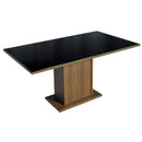 Conjunto Sala de Jantar Tampo de Vidro 6 Cadeiras Rustic/Preto/Oxford Azaleia Madesa