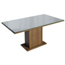 Conjunto Sala de Jantar Tampo de Vidro 6 Cadeiras Rustic/Cinza/Silver Azaleia Madesa