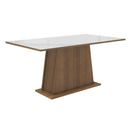 Conjunto Sala de Jantar Tampo de Vidro 6 Cadeiras Rustic/Branco/Imperial Peônia Madesa