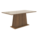 Conjunto Sala de Jantar Tampo de Vidro 6 Cadeiras Rustic/Crema/Imperial Peônia Madesa