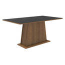 Conjunto Sala de Jantar Tampo de Madeira 6 Cadeiras Rustic/Preto/Oxford Cedro Madesa