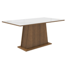 Conjunto Sala de Jantar Tampo de Vidro 6 Cadeiras Rustic/Branco/Imperial Avenca Madesa