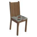 Conjunto Sala de Jantar Dolce Mesa Tampo de Madeira 6 Cadeiras Rustic/Crema/Floral Hibiscos Madesa