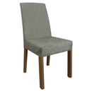 Conjunto Sala de Jantar Tampo com Vidro 6 Cadeiras Rustic/Branco/Silver Alba Madesa