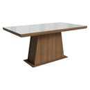 Conjunto Sala de Jantar Tampo com Vidro 6 Cadeiras Rustic/Branco/Imperial Colmar Madesa