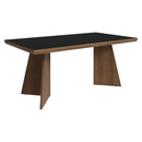 Conjunto Sala de Jantar Tampo de Madeira 6 Cadeiras Rustic/Preto/Silver Sarlat Madesa