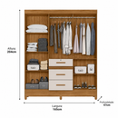 Guarda-Roupa Casal Itatiba 6 Portas 3 Gavetas Moval