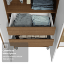 Guarda-Roupa Solteiro com Pés 4 Portas Batentes com Espelho Rustic/Branco/Rustic Venus Madesa