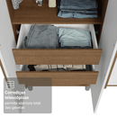 Guarda-Roupa Solteiro com Pés 4 Portas Batentes Rustic/Branco/Rustic Venus Madesa