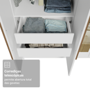 Guarda-Roupa Solteiro 4 Portas Batentes com Espelho Branco/Branco/Rustic Venus Madesa