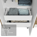 Guarda-Roupa Solteiro com Pés 4 Portas Batentes com Espelho Branco/Branco/Rustic Venus Madesa